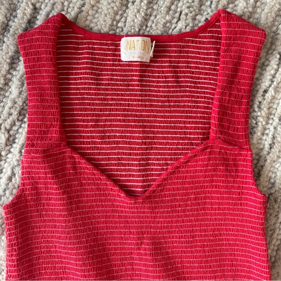 Nation LTD Red Smocked Tank - Picture 2 of 3